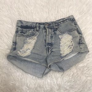 Brandy Melville Distressed Acid Wash Shorts Sz 38